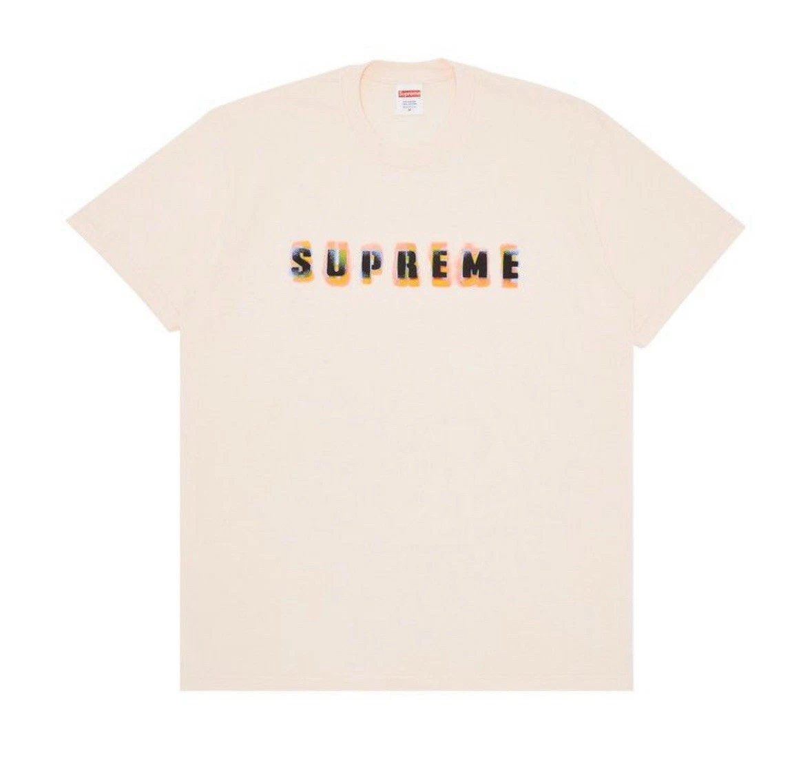 Tee shirt manches courtes Supreme Stencil « rose pâle » homme taille M authentique