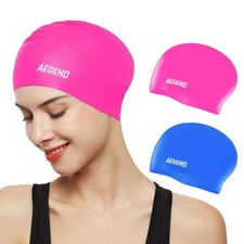 Swim Caps for Long Hair, Durable Silicone Swimming Caps for Women Men Adults ...