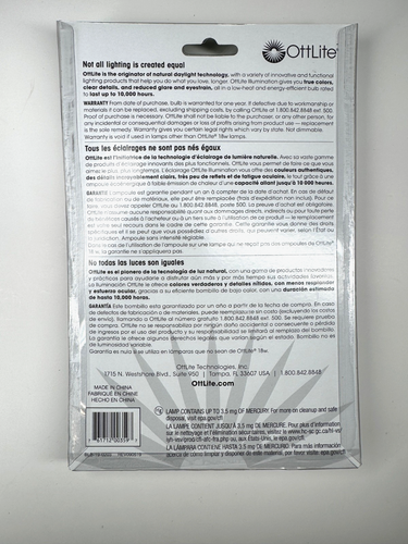 OTT-LITE fluorescent 18w light bulb 930lm lamp 4 pin type B new PL18-B - Picture 2 of 2