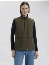 Hunter Women’s Green Quilted Lightweight Sleeveless Vest Button Front Size S/P