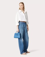 VALENTINO small vsling grainy calfskin handbag blue - BNWT