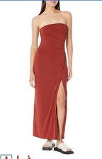 Free People Hayley Strapless Midi Dress- Russet Accorn S