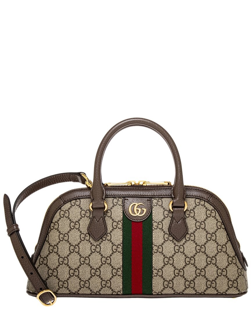 Gucci Ophidia Small Gg Supreme Canvas Leather Shoulder Bag