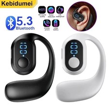 Bluetooth 5.3 Wireless Ear Hook Earbuds LED Display HD Mic HiFi Gaming Headset