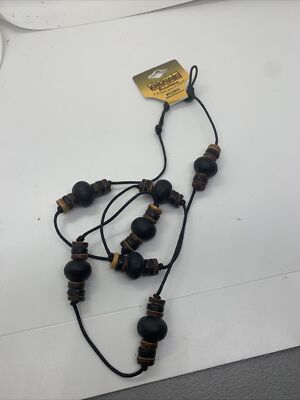 Beaded Necklace By Island Creations-All Natural Elements Wooden Beads New W/ Tag