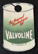 Vintage VALVOLINE "The Original Pennsylvania Oil" Gas Station Service Key Tag