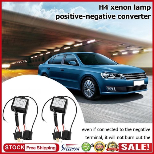 UK 1 Pair LED Positive Negative Converter Black Convenient Useful for H4 Xenon L