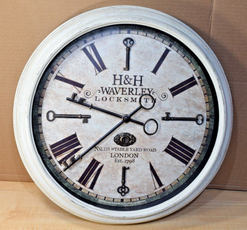 Horloge murale serrurier H & H Waverley sterling et noble - Photo 1 sur 4