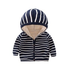 Baby Boys Girls Coat Autumn Jacket Winter Warm Stripe Outerwear Kid Clothes Soft