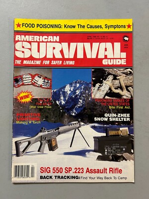 American Survival Guide Magazine April 1989 Vol. 11 No. 4 SIG 550 SP .223 AR