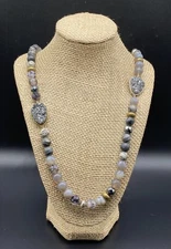 SILPADA-Sterling Silver Brass ' Ode To Geode' Hematite Druzy Necklace N3096