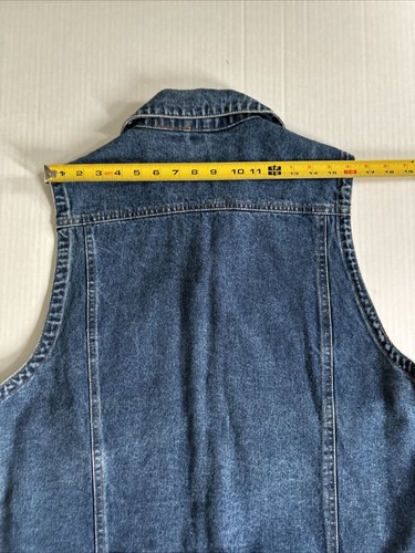 Gilet denim Smith & Wesson bottoni GRANDE jeans biker ricamo western - Foto 9 di 9