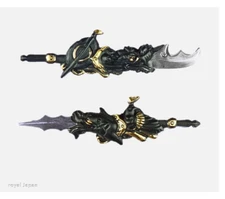 Japanese sword ornament Menuki samurai KATANA halberd Brass  Fedex 0453