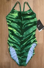 NWT NIKE 26 ELECTRIC ANOMALY Cut Out Tank Girl 10 Green One Piece Swimsuit