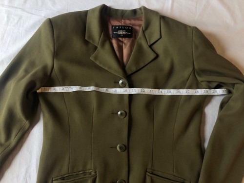 Vtg B Moss Tailor Womens 8 Olive Army Green 4 Button Jacket Blazer Lined Pockets - Picture 3 of 15