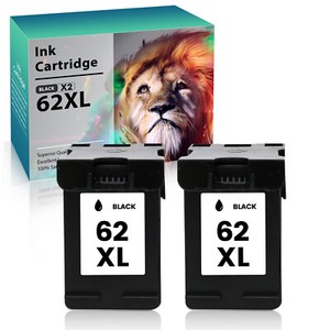 2PK Fits for HP 62XL Black Ink Cartridge ENVY 7640 7645 5540 5640 5660 Series