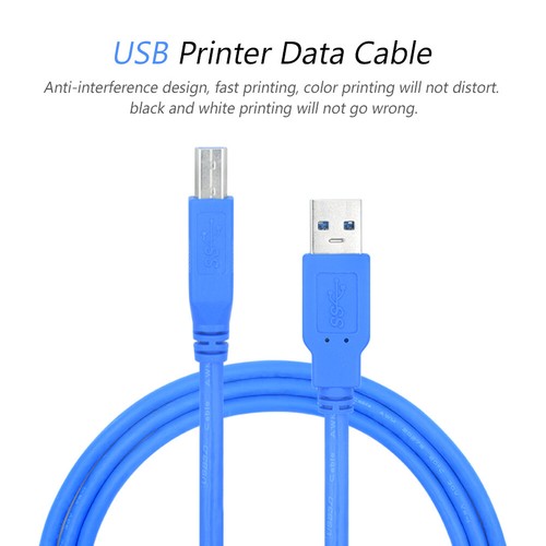 High Speed Printer Data Cable Scanner Cord USB 2.0/3.0 Type A Male to B Male 8B - Picture 3 of 28