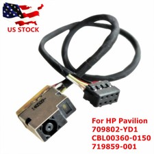 DC Power Jack Cable Port For HP Pavilion 709802-YD1 CBL00360-0150 719859-001 USA