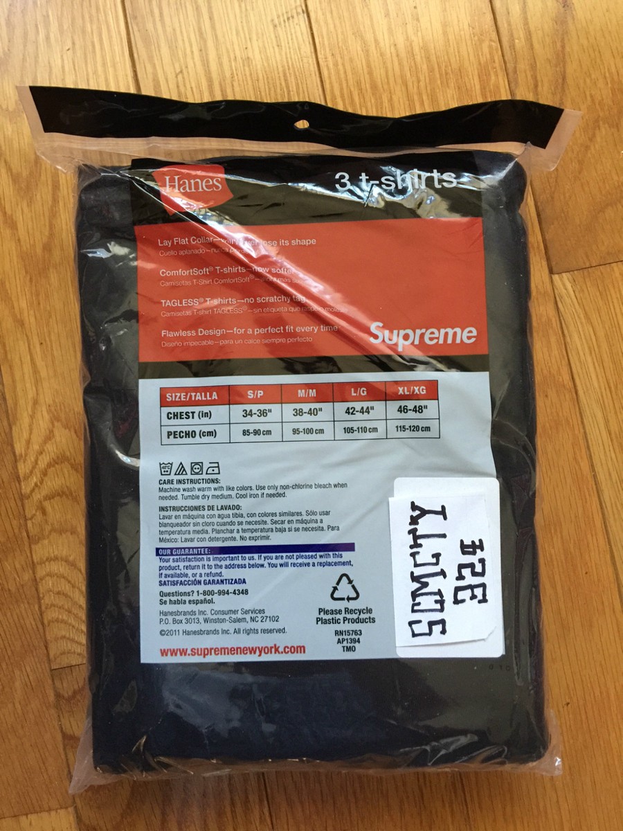 Supreme Box Logo Hanes T Shirt Pack of 3 Tagless Tee PCL CDG