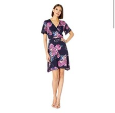 Tribal Women's Printed Jersey Flutter Sleeve Wrap Dress XS