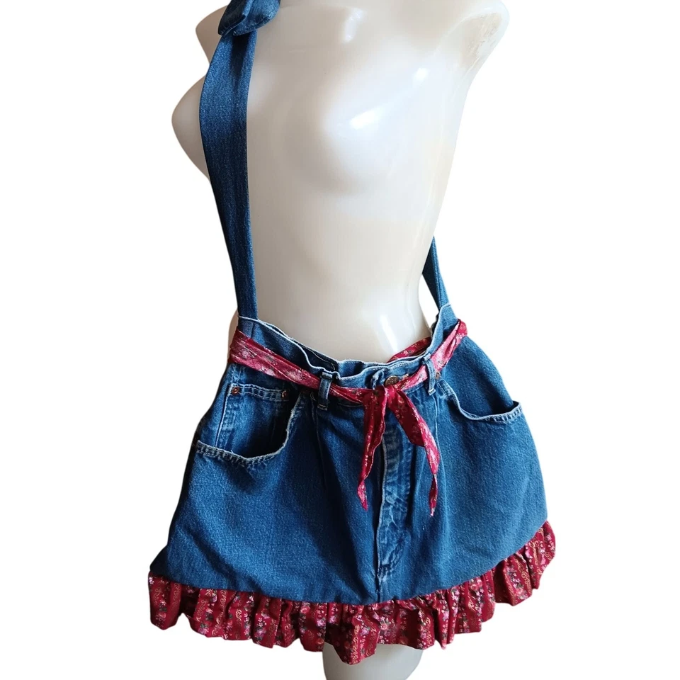 Bolso de Hombro Lee Denim 1OF1 Verdadero Vintage Cartera Jeans Granny Cottage Años 80 Foto 2 de 4