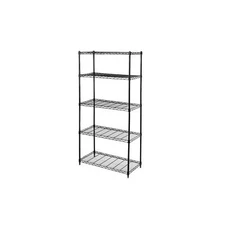 Seville Classics 5-Tier Steel Wire Shelving, 30" W x 14" D, Black