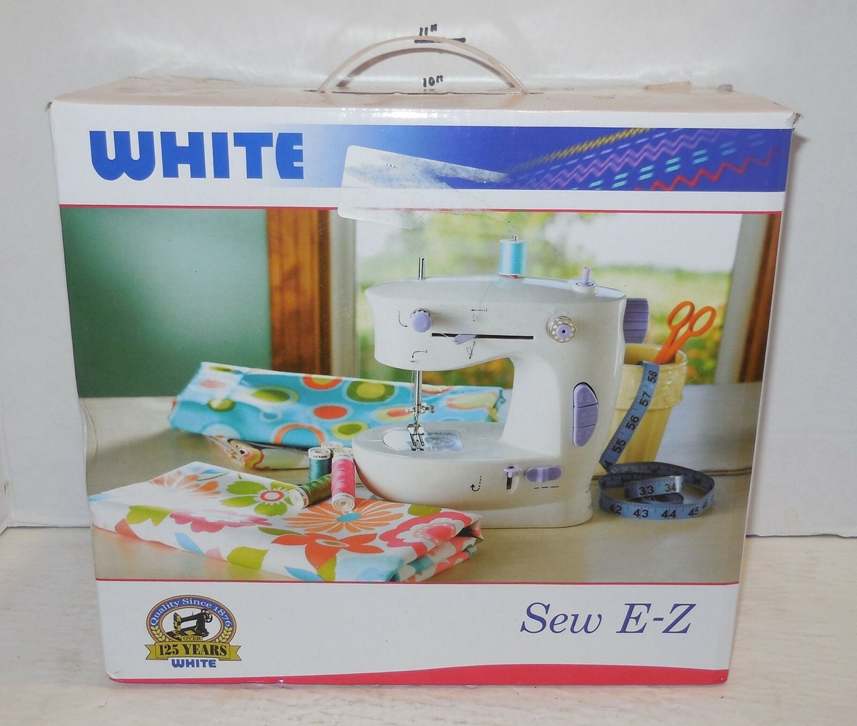 ミュージシャン CDL Hand Stitched Mini Basket White Vintage White Deluxe Zig Zag Sewing Machine with Carrying
