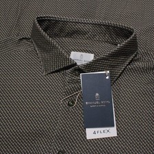 Emanuel Berg NWT Byron Casual Button Down Shirt Size 46 18 XXL Green/Blue/Multi