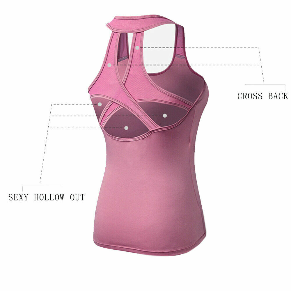 Womens Cute Workout Clothes Mesh Yoga Tops Exercise Gym Shirts Running
