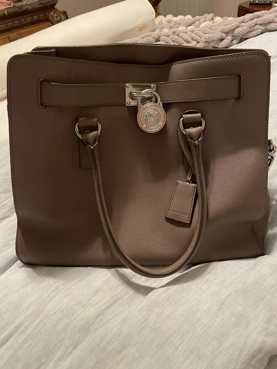 Michael Kors Leather Taupe Hamilton Bag