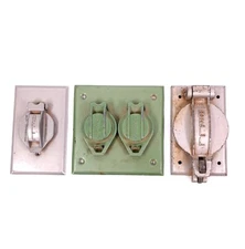 3 Outdoor Ma Bell Weatherproof COVER Self Closing Cover Steampunk Industrial USA