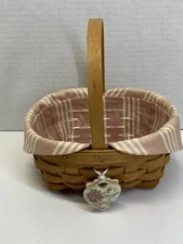 Longaberger Horizon of Hope Basket 1999, Tie-on,  Plastic And Fabric Liner. READ