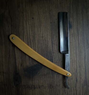 C.F. Schwartz & Co Model 84 Solingen Manganese Steel Straight Razor Germany