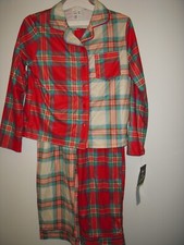 Kids' Art Class 2 Pc. Long Sleeve Button Front Pajama Set - Colorblock Red Plaid