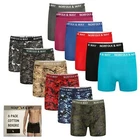 Mens Norfolk & Way 6 Pk Cotton Designer Camouflage Colour Boxer Shorts Trunks