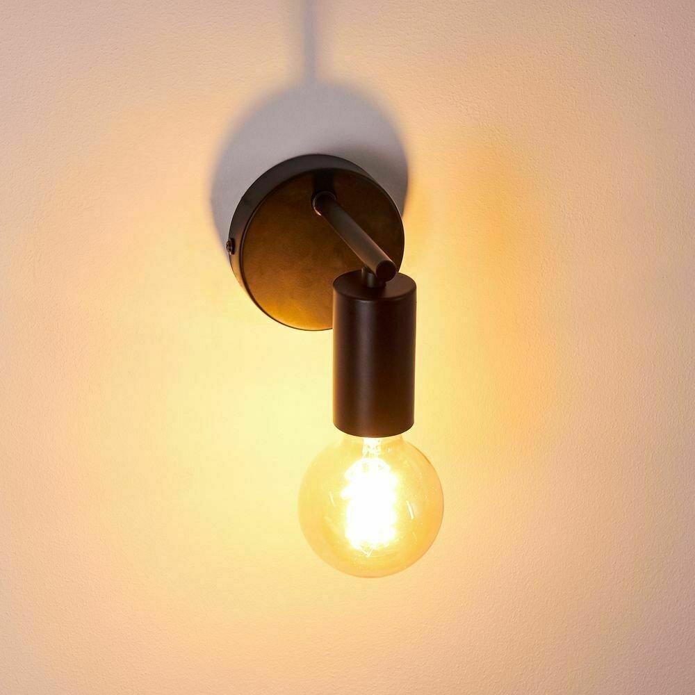 Vintage Industrial Indoor Wall Light Fitting Black Sconce Retro Lounge Wall Lamp eBay