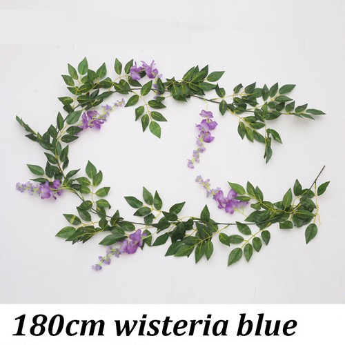1/2/4PCS Hanging Artificial Silk Wisteria Fake Wedding Flower Plants Vines Decor - Picture 13 of 15