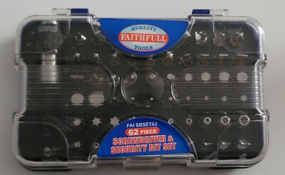 Faithfull 62-teiliges farbkodiertes Sechskant-Schraubendreher-Bit-Set FAISBSET62