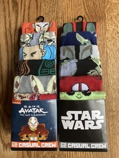 Star Wars & Avatar￼ Collection Casual Crew Socks 12 Pair Size 8-12