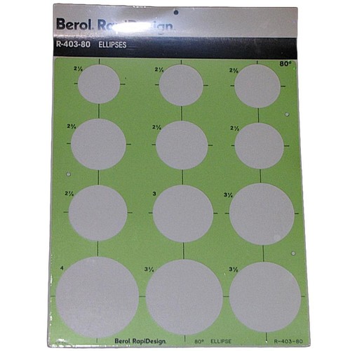 Berol Rapidesign Template Set - 8PC Extra Large Ellipse Set - R-403 Series (NOS) - Picture 9 of 9