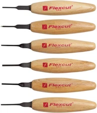 Flexcut Mixed Profile Wood Carbon Steel 6pc Carving Knives Micro Tool Set MT910