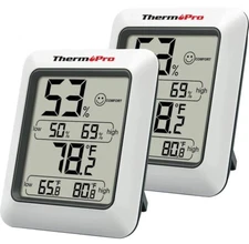 2x ThermoPro TP50 Digital Hygrometer Indoor Thermometer and Humidity Gauge