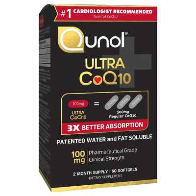 NEW Qunol Ultra CoQ10 100mg 2 Month Supply 60 Softgels Exp 12/2027
