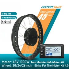 Snow E-bike Conversion Kit 48V 1000W Rear Rotate Hub Motor Wheel 20/24/26inch