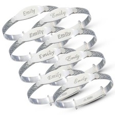 Children's Personalized Any Name, Baby Silver Bangle, Celtic pattern, 0-1 yrs