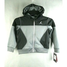 NEW NWT Jordan Kids Zip Up Hoodie Dark Grey / Black Therma Fit
