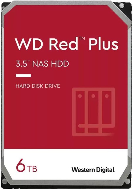 Western Digital WD Red Plus 6TB Hard Disk 3.5” NAS RAID SATA 5400 RPM WD60EFPX