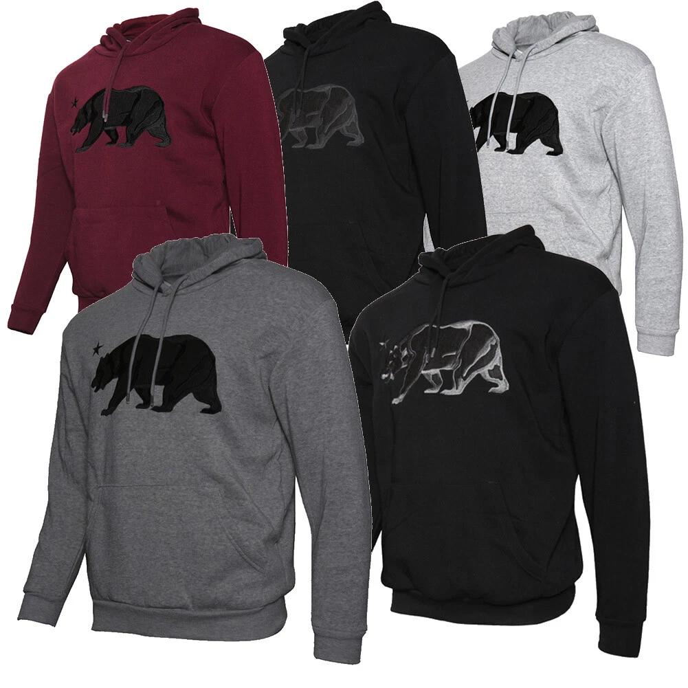 Mens Sweatshirt Pullover Hoodie Embroidered Bear Long Sleeve Pocket Sweater Review