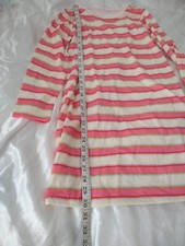 girl long sleeves pajamas dress striped 10-12 cat jack