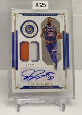 2020-21 Panini National Treasures Game Gear Prime /25 Julius Randle #GG-JLR Auto